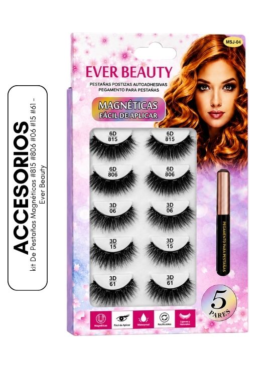 KIT DE PESTAÑAS MAGNÉTICAS #815 #806 #06 #15 #61 - EVER BEAUTY - 1