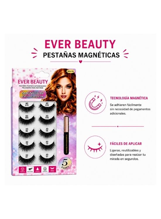 KIT DE PESTAÑAS MAGNÉTICAS #815 #806 #06 #15 #61 - EVER BEAUTY - 2