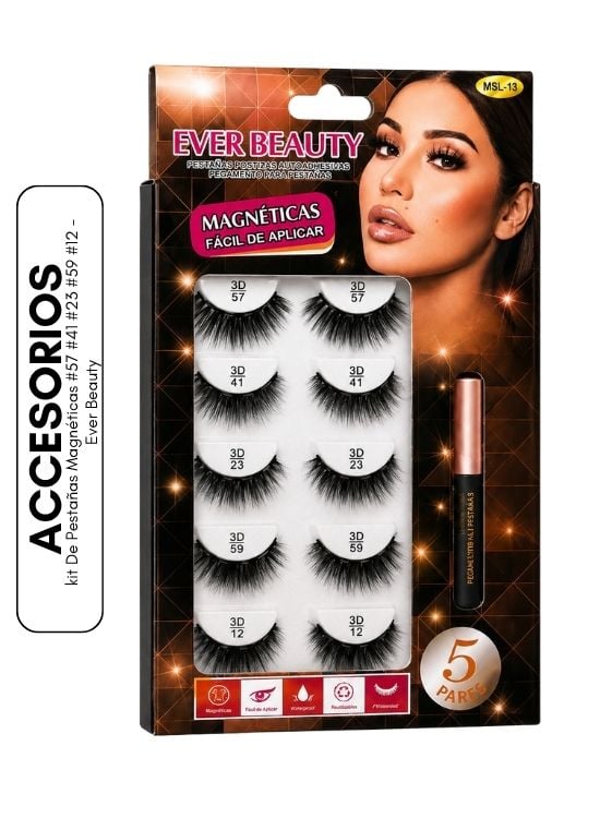 KIT DE PESTAÑAS MAGNÉTICAS #57 #41 #23 #59 #12 - EVER BEAUTY - 1