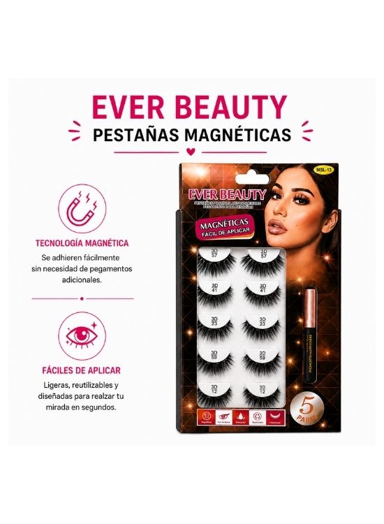 KIT DE PESTAÑAS MAGNÉTICAS #57 #41 #23 #59 #12 - EVER BEAUTY - 2