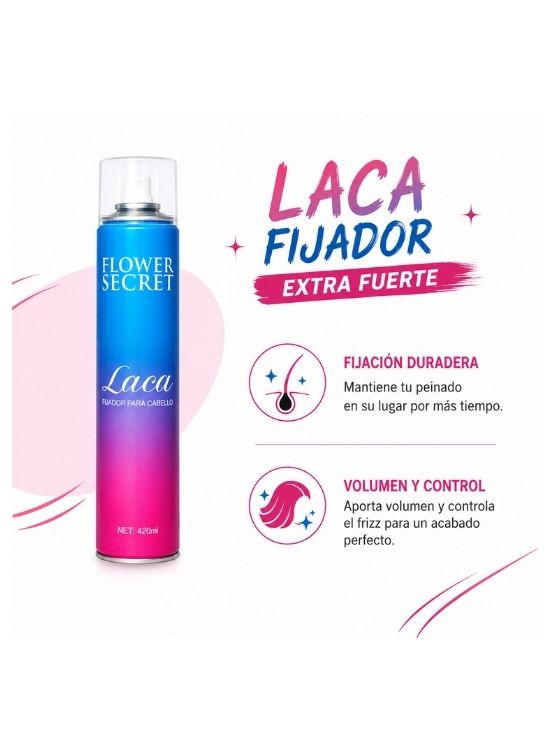 LACA FIJADORA PARA EL CABELLO 420 ML - FLOWER SECRET - 2