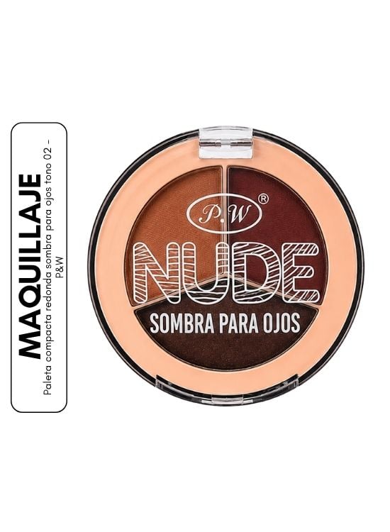 PALETA COMPACTA REDONDA SOMBRA PARA OJOS TONO 02 - PYW - 1