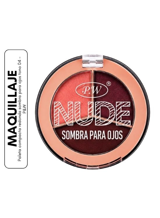 PALETA COMPACTA REDONDA SOMBRA PARA OJOS TONO 04 - PYW - 1