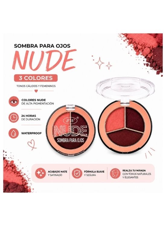 PALETA COMPACTA REDONDA SOMBRA PARA OJOS TONO 04 - PYW - 2