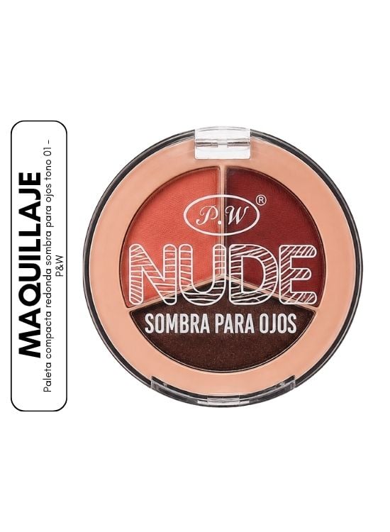 PALETA COMPACTA REDONDA SOMBRA PARA OJOS TONO 01 - PYW - 1