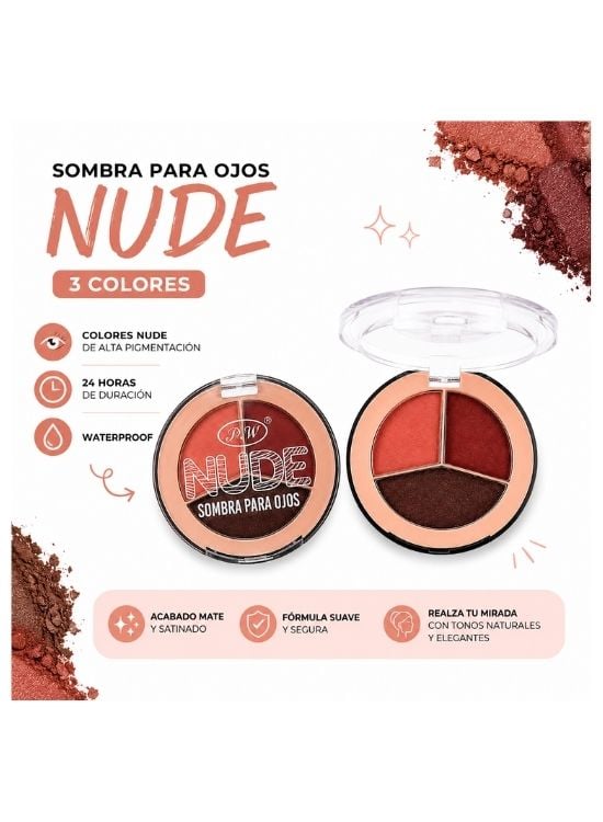 PALETA COMPACTA REDONDA SOMBRA PARA OJOS TONO 01 - PYW - 2