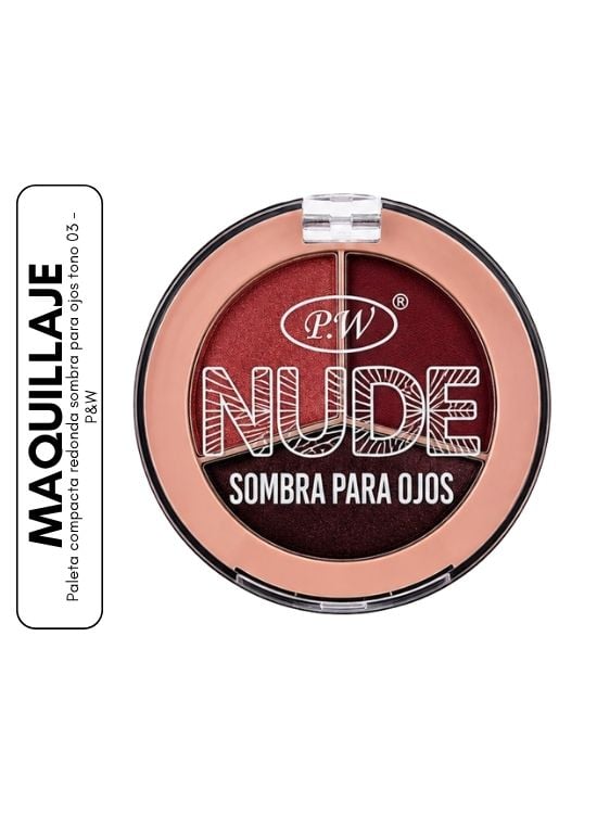 PALETA COMPACTA REDONDA SOMBRA PARA OJOS TONO 03 - PYW - 1