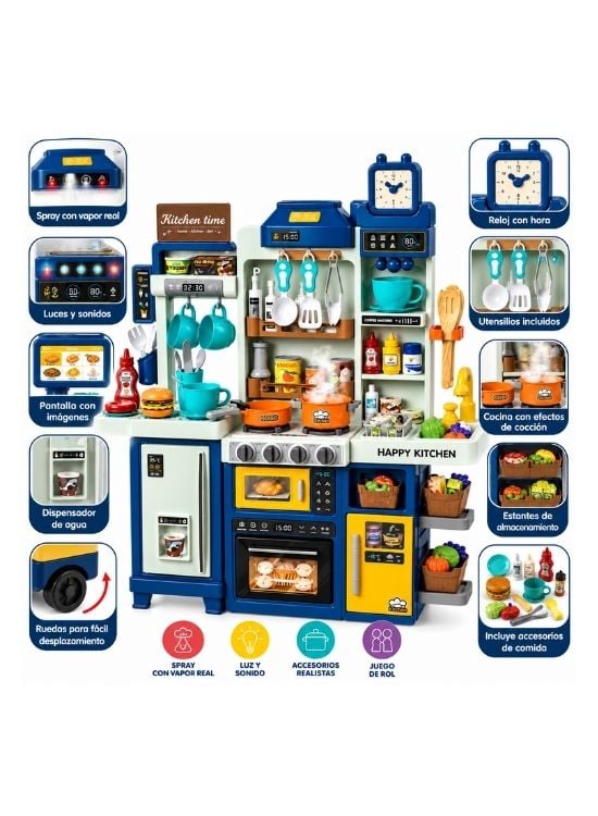COCINA INFANTIL MULTIFUNCIONAL CON REFRIGERADOR Y ACCESORIOS - 2