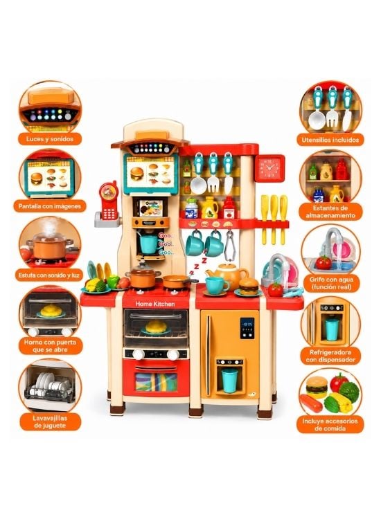 COCINA INFANTIL INTERACTIVA CON HORNO, LAVADERO Y ACCESORIOS - 2