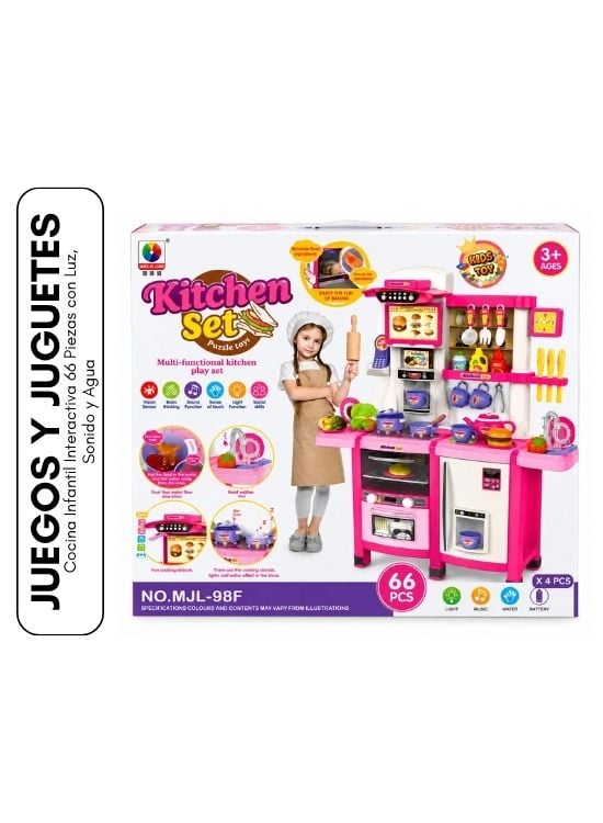 COCINA INFANTIL INTERACTIVA 66 PIEZAS CON LUZ, SONIDO Y AGUA - 1