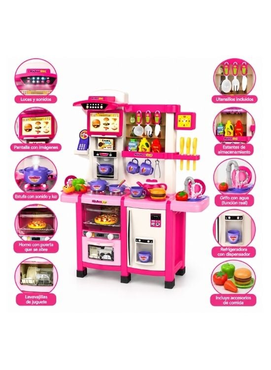 COCINA INFANTIL INTERACTIVA 66 PIEZAS CON LUZ, SONIDO Y AGUA - 2
