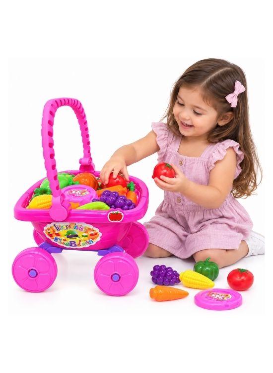 JUGUETE CARRITO CANASTA DE FRUTAS Y VERDURAS - 3
