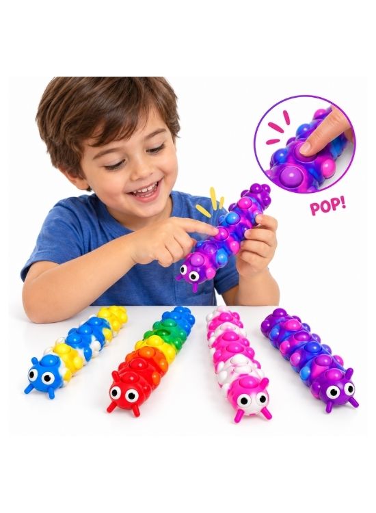 PACK X5 GUSANITOS SENSORIALES POP IT CON VENTOSAS - 3