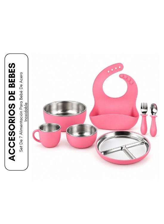 SET DE 7 ALIMENTACIÓN PARA BEBÉ DE ACERO INOXIDABLE - 1