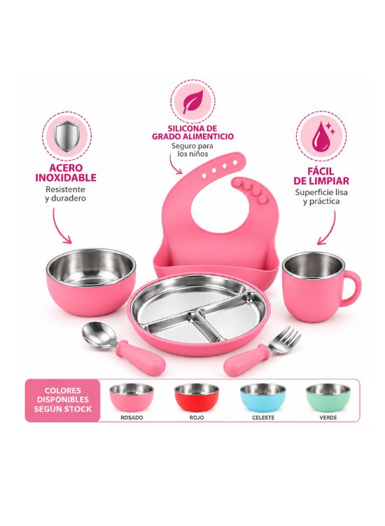 SET DE 6 ALIMENTACIÓN PARA BEBÉ DE ACERO INOXIDABLE - 2