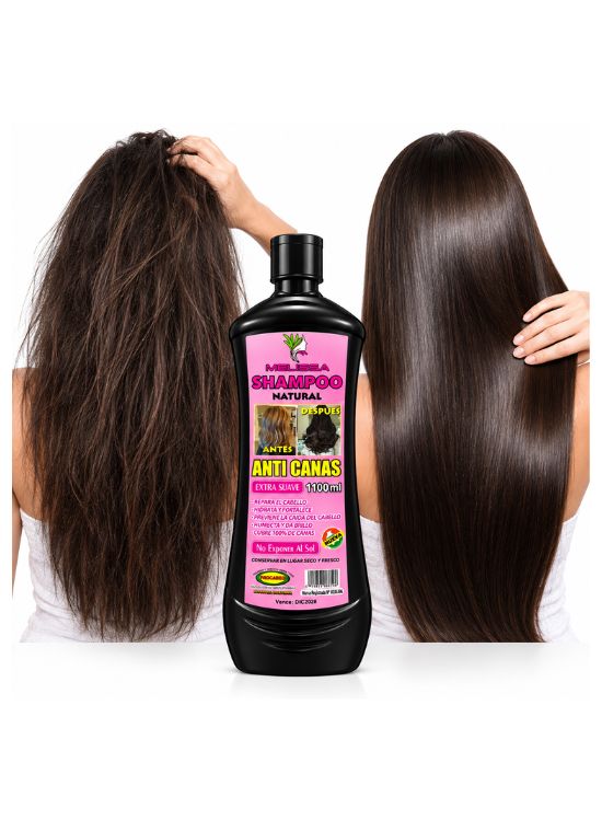 SHAMPOO NATURAL ANTI CANAS EXTRA SUAVE 1100 ML - MELISSA - 3
