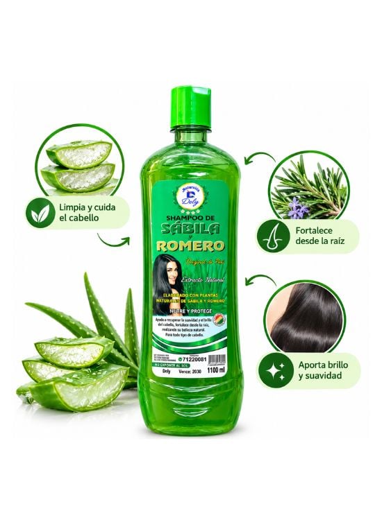 SHAMPOO DE SĂBILA Y ROMERO 1100 ML - DELY - 2