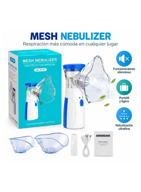 NEBULIZADOR PORTÁTIL DE MALLA ULTRASÓNICO JSL-W302 - 2