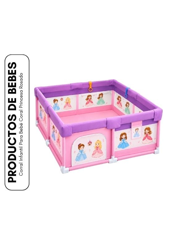 CORRAL INFANTIL PARA BEBÉ CORAL PRINCESA ROSADO - 1