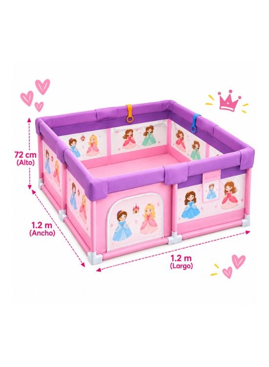CORRAL INFANTIL PARA BEBÉ CORAL PRINCESA ROSADO - 2