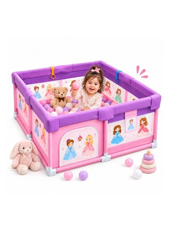 CORRAL INFANTIL PARA BEBÉ CORAL PRINCESA ROSADO - 3