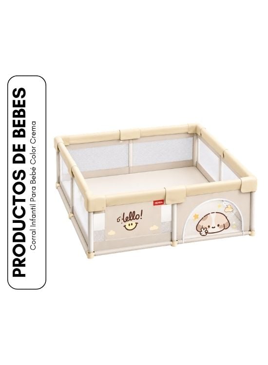 CORRAL INFANTIL PARA BEBÉ COLOR CREMA - 1