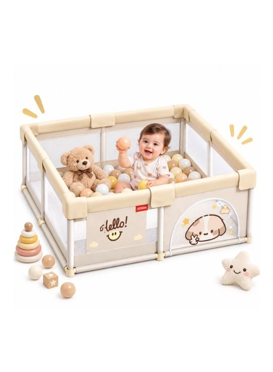 CORRAL INFANTIL PARA BEBÉ COLOR CREMA - 3