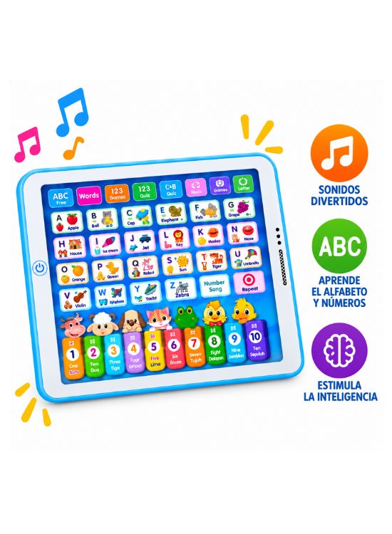 TABLET DIDÁCTICA INFANTIL INTERACTIVA AZUL - 2