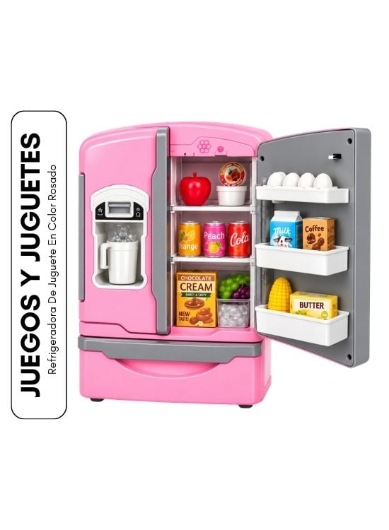 REFRIGERADORA DE JUGUETE EN COLOR ROSADO - 1