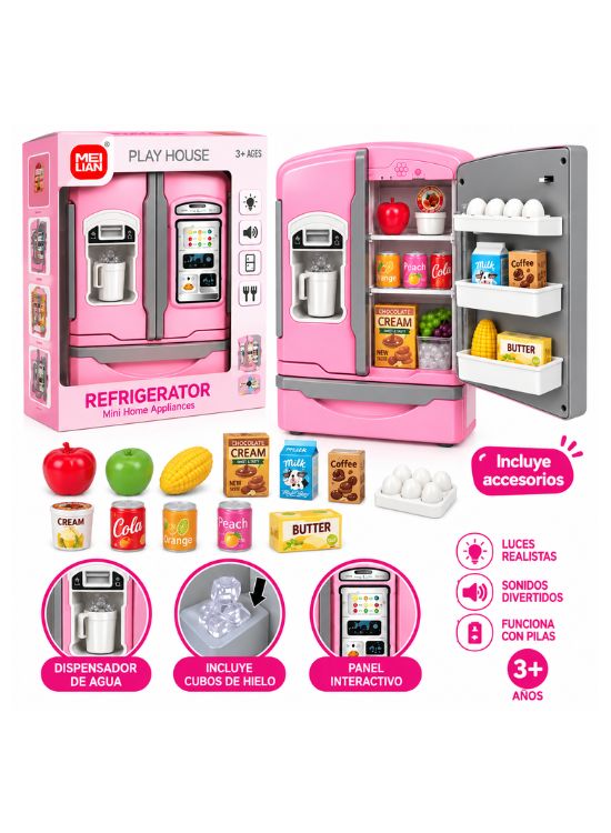 REFRIGERADORA DE JUGUETE EN COLOR ROSADO - 2