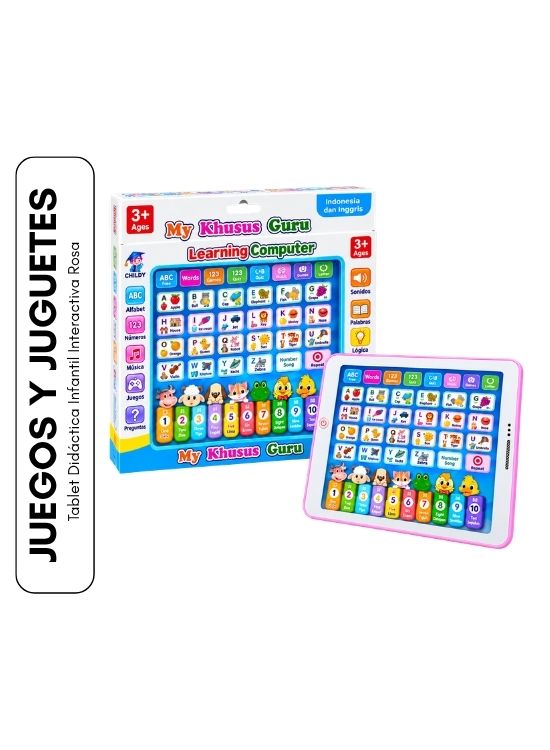 TABLET DIDÁCTICA INFANTIL INTERACTIVA ROSA - 1