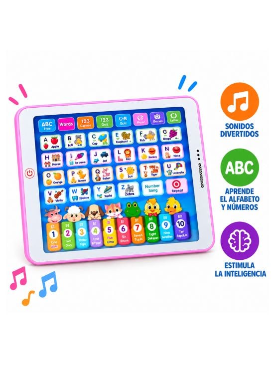 TABLET DIDÁCTICA INFANTIL INTERACTIVA ROSA - 2