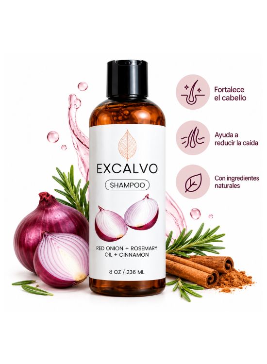 EXCALVO SHAMPOO ACEITE DE ROMERO CEBOLLA MORADA 200 ML - 2