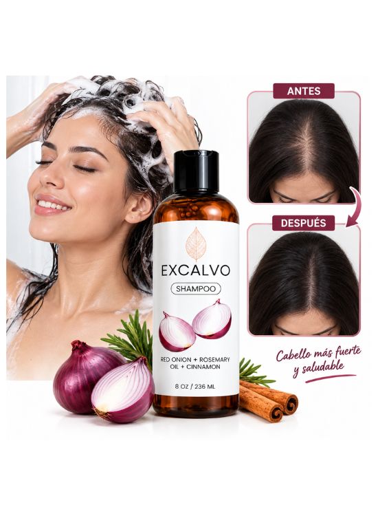 EXCALVO SHAMPOO ACEITE DE ROMERO CEBOLLA MORADA 200 ML - 3