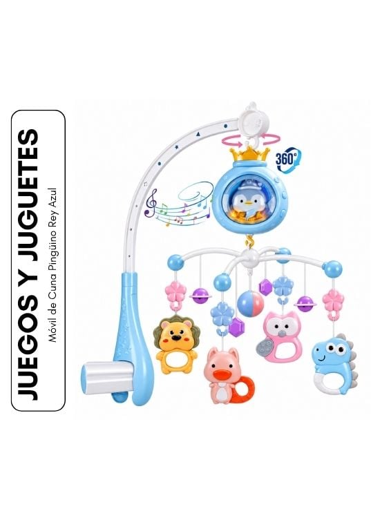 MÓVIL DE CUNA PINGÜINO REY AZUL - 1