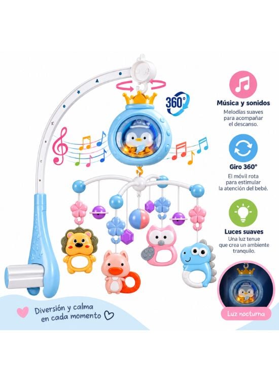 MÓVIL DE CUNA PINGÜINO REY AZUL - 2