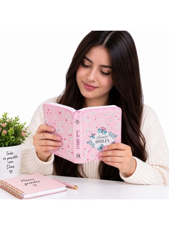 SANTA BIBLIA LETRA GRANDE MARIPOSAS ROSADA – REINA VALERA 1960 - 3