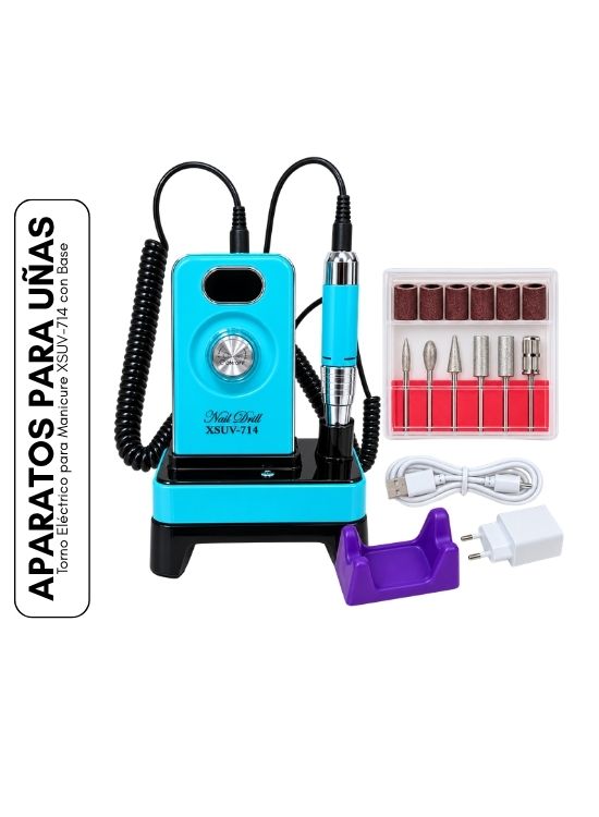 TORNO ELÉCTRICO PARA MANICURE XSUV-714 CON BASE - 1
