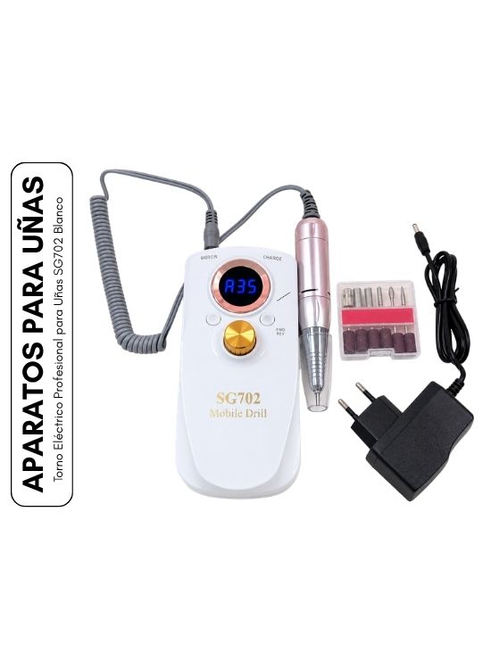 TORNO ELÉCTRICO PROFESIONAL PARA UÑAS SG702 BLANCO - 1