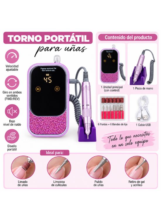 TORNO DIGITAL PORTÁTIL PARA UÑAS CON PANTALLA TÁCTIL - 2