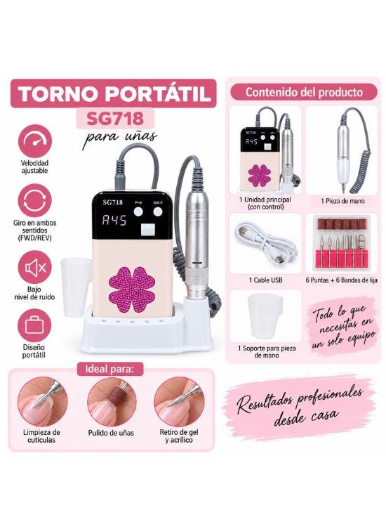 TORNO ELÉCTRICO PROFESIONAL PARA UÑAS SG718 - 2