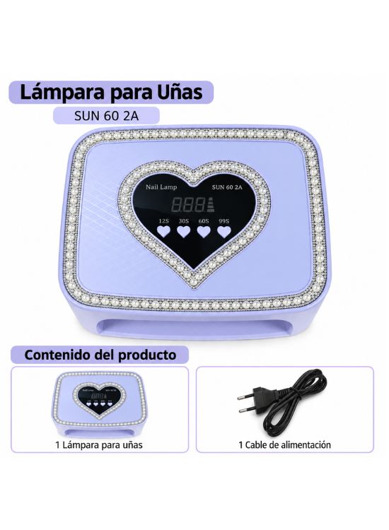 LÁMPARA UV LED PARA UÑAS DISEÑO CORAZÓN SUN 60 2A - 2