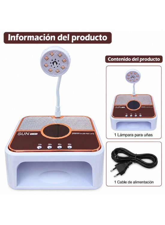 LÁMPARA UV LED PARA UÑAS 268W SUN YC-45C - 2