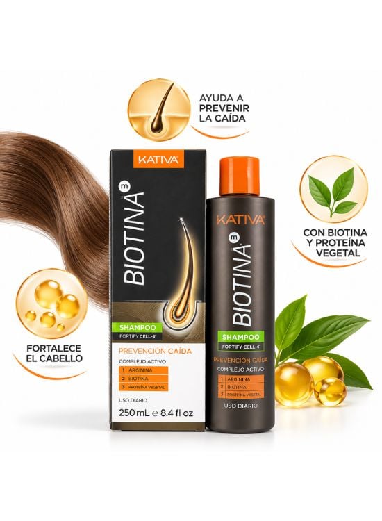 SHAMPOO BIOTINA PREVENCIÓN CAÍDA 250 ML - KATIVA - 2
