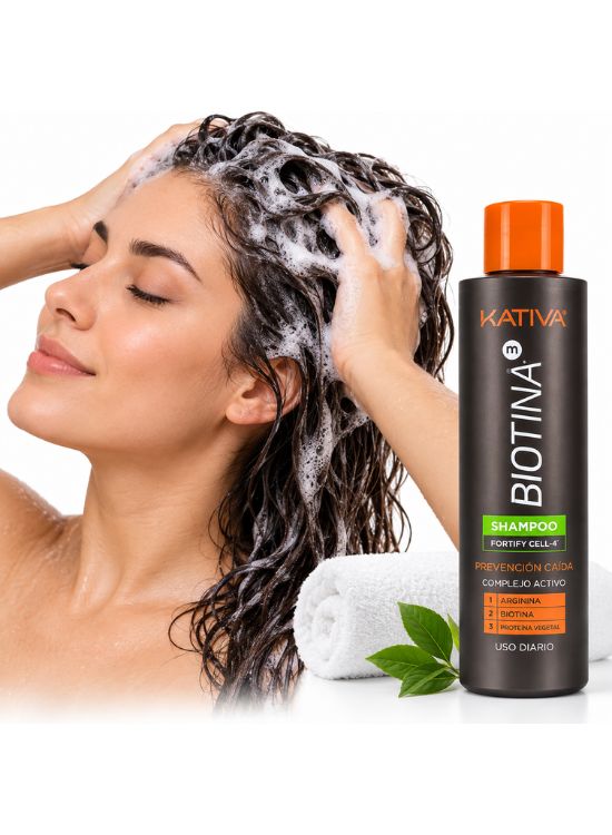 SHAMPOO BIOTINA PREVENCIÓN CAÍDA 250 ML - KATIVA - 3