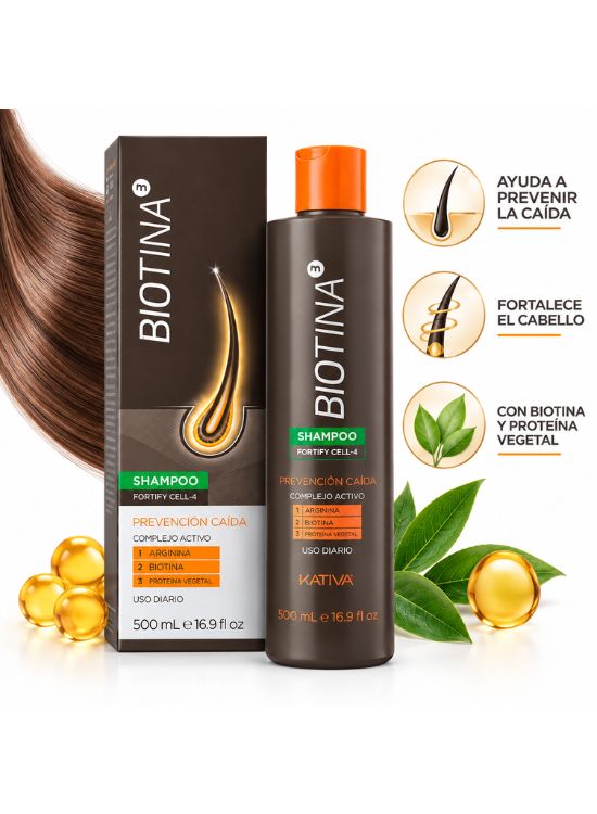 SHAMPOO BIOTINA PREVENCIÓN CAÍDA 500 ML - KATIVA - 2