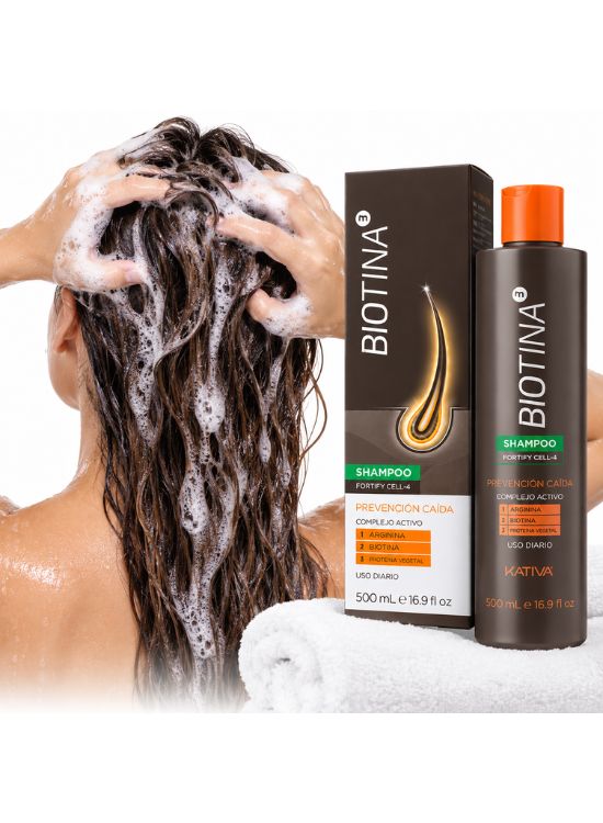 SHAMPOO BIOTINA PREVENCIÓN CAÍDA 500 ML - KATIVA - 3
