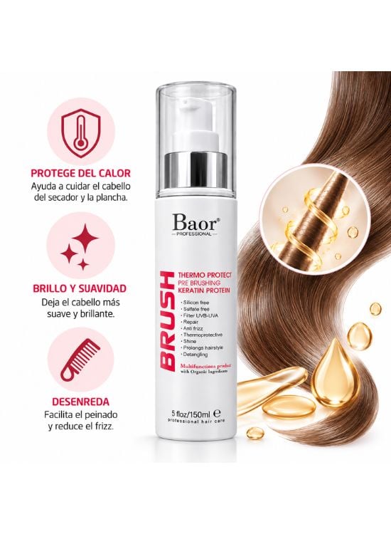 PROTECTOR TÉRMICO CAPILAR BRUSH KERATIN PROTEIN 150 ML - BAOR PROFESSIONAL - 2