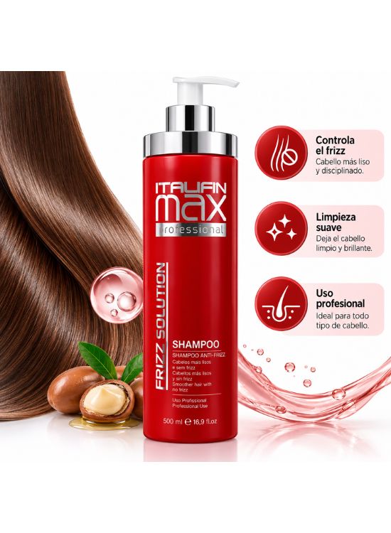 SHAMPOO CAPILAR ANTIFRIZZ PROFESIONAL 500 ML - ITALIAN MAX - 2