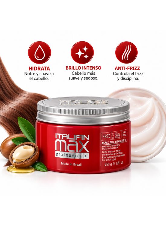 MASCARILLA CAPILAR HIDRATANTE ANTIFRIZZ 285 G - ITALIAN MAX - 2